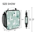 thumbnail image 5 of Insulated Square Lunch Bag with Side Mesh Pocket Fashion Lunch Box Reusable Lunch Tote 10.5" x9.5" x3.5" Cute Cartoon Llama Pattern, 5 of 6