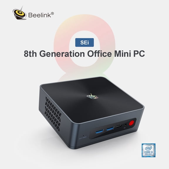 Beelink Mini Desktop Computer, Intel Core i3, 16GB, 500GB HD, 500GB SSD, Black, SEi i3-8109