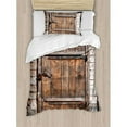 thumbnail image 3 of Ambesonne Vintage Duvet Cover Set, Rustic Wooden Door, Queen, Brown, 3 of 3