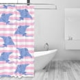 thumbnail image 2 of Shower Curtain, stingray pink stripes cute Waterproof Fabric Plastic Shower Curtain, Drying Fast Bathroom Curtain with 9 Buttonholes, Ruffle Shower Curtain 60x72in, 2 of 8