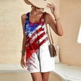 thumbnail image 5 of LangJing American Flag Patriotic Rompers for Women Summer Casual Sleeveless Short Overalls Adjustable 4th of July Shorts Jumpsuit with Pockets White,XXXL, 5 of 6