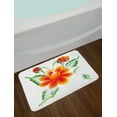 thumbnail image 2 of Garden Bath Mat, Watercolor Painting of Daffodils with Green Leaves Cute Aquarelle Flora Bouquet, Non-Slip Plush Mat Bathroom Kitchen Laundry Room Decor, 29.5 X 17.5 Inches, Orange Green, Ambesonne, 2 of 2