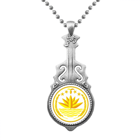 Dhaka Bangladesh National Emblem Pendant Jewelry Music Guitar Torque Hangtag