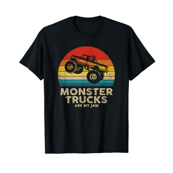 Cool Vintage Monster Truck Are My Jam Retro Sunset T-Shirt