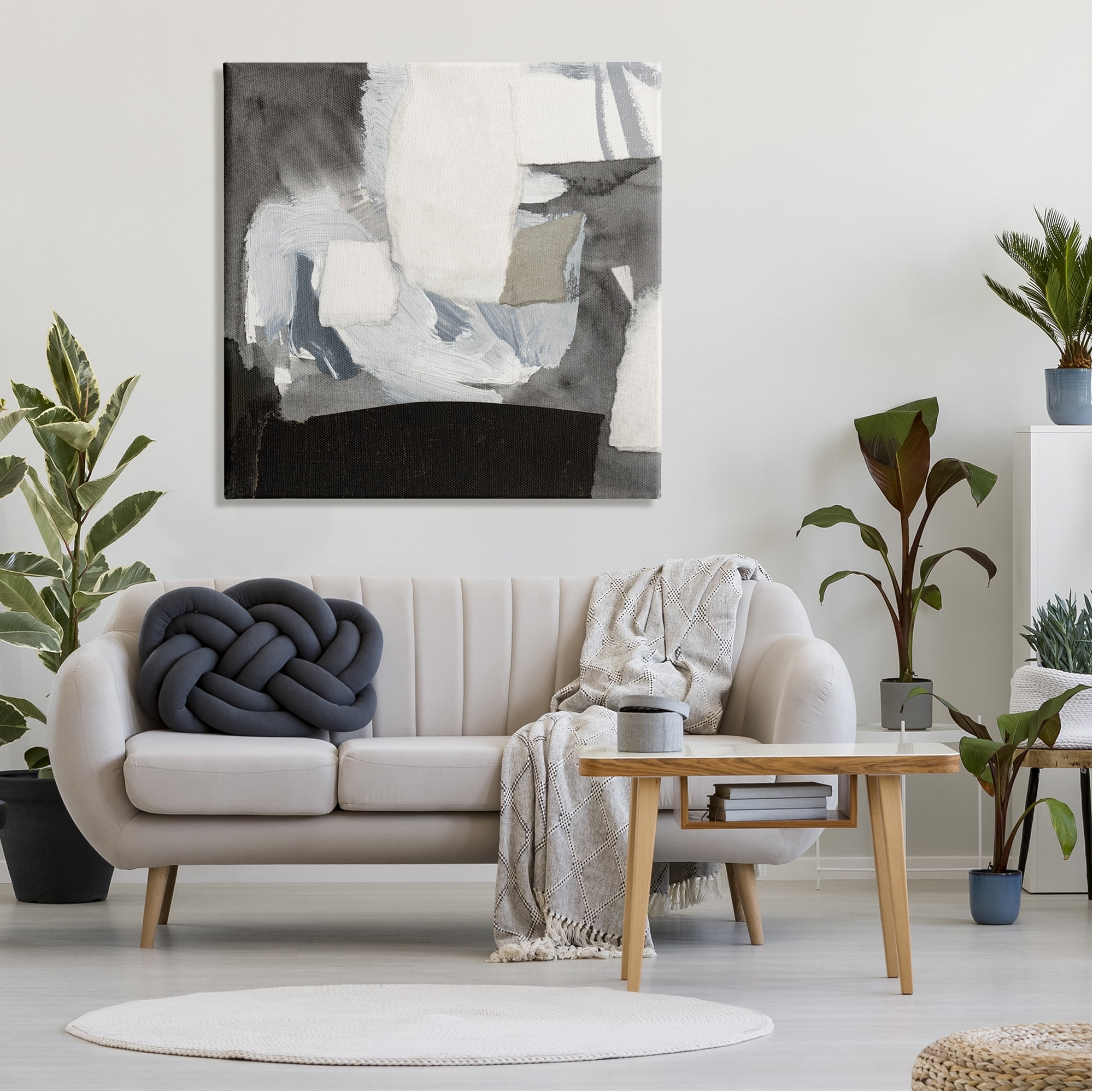 Stupell Industries Blocked Abstract Shapes Geometric Paint Strokes Collage Painting Gallery Wrapped Canvas Print Wall Art, Design by Victoria Barnes
