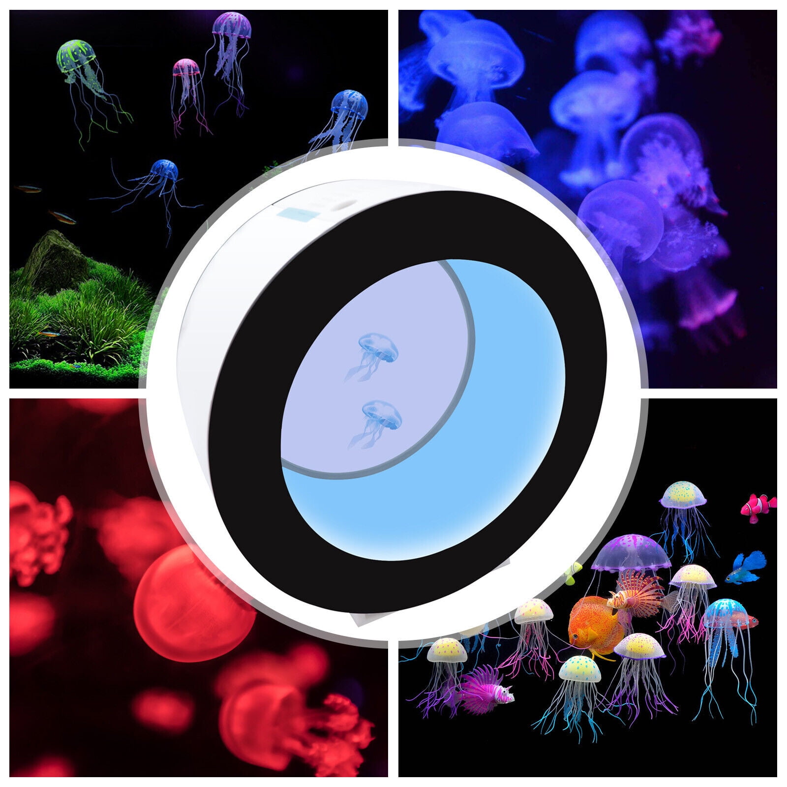 DENEST Acrylic Jellyfish Aquarium Electronic Fish Tank LED Automatic Fish Tank 18L