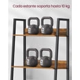 thumbnail image 2 of VASAGLE - Estantería, estante estrecho de 5 niveles, 11.8 x 23.6 x 66.9 pulgadas, estante de escalera para oficina en casa, sala de estar, dormitorio, cocina, color café rústico y negro tinta, 2 of 6