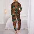 thumbnail image 3 of Pajamas for Women Set - Vintage Butterfly Green Comfy Long Sleeve Button Up Pajama Sets for Women 2 Piece, Soft Sleepwear Nightwear Pjs Lounge Sets for Women with Pockets, 3 of 6