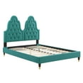 thumbnail image 3 of Modway Alexandria Tufted Performance Velvet Twin Platform Bed in Teal, 3 of 10