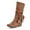 Brown, variant on Oyedens Butterfly Rhinestones Mid Calf Boots for Women Fashion Slouch Winter Fall Women's Short Boots
