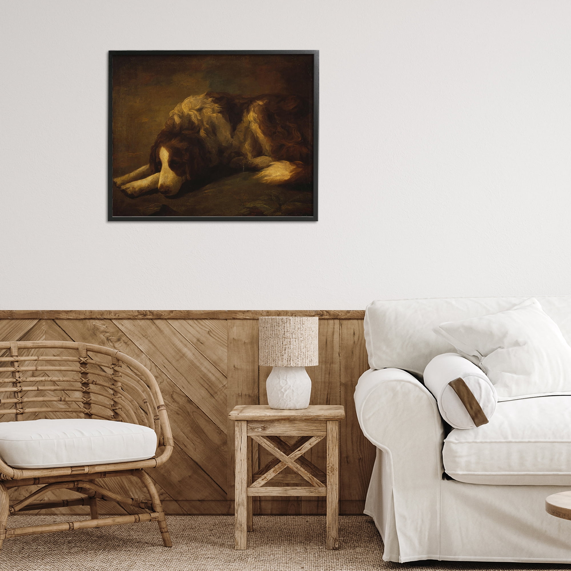 Stupell Industries Dim Lighted Classic Dog Black Framed Giclee Art, design by Lil' Rue