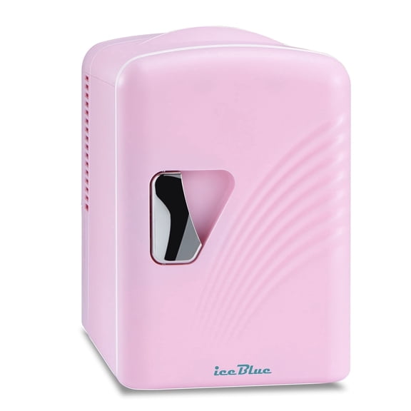Iceblue Personal Mini Fridge, New Pink Beverage Cooler for Home and Car