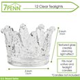 thumbnail image 2 of 7Penn Crown Candle Holder 12pk Empty Clear Glass Votives Tea Lights for Parties, 2 of 2