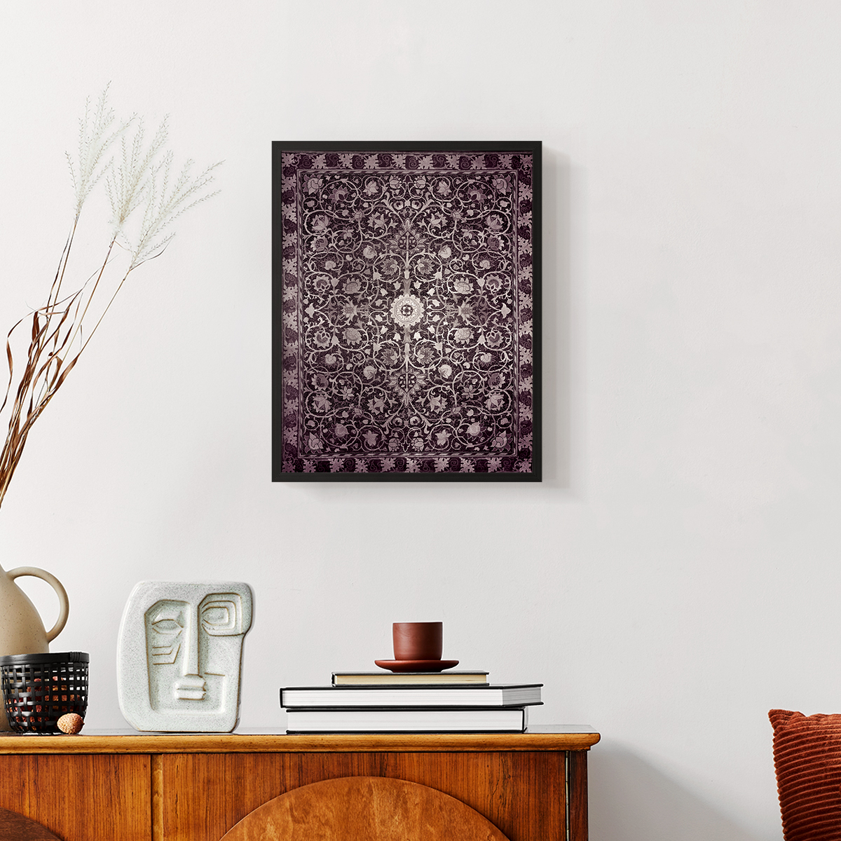 Vintage Abstract Print CIII - 14in. x 11in. Vintage Framed Print in Black Wood Frame