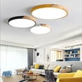 thumbnail image 3 of Lámpara de techo LED, 18 W, 3 temperaturas de color, luces de techo de madera para dormitorio, lámpara de techo circular moderna para cocina, sala de estar, pasillo, verde, 3 of 5
