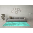 thumbnail image 3 of Ahgly Company Machine Washable Indoor Square Persian Turquoise Blue Traditional Area Rugs, 6' Square, 3 of 4