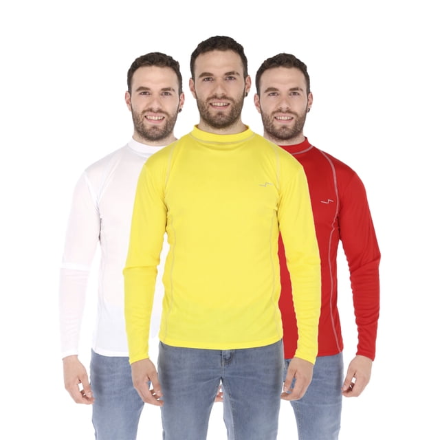PLAYERA DEPORTIVA MANGA LARGA CHILI BEANS PAQUETE 3 PIEZAS LICRA PARA HOMBRE TALLA EG