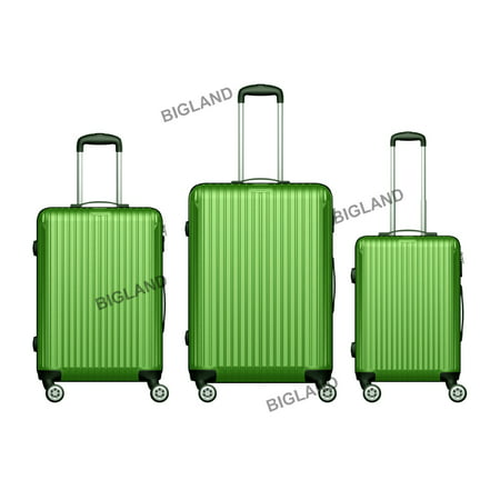 3 Pcs ABS Hard Suitcase Spinner Set Travel Bag Trolley Wheels Luggage Sets Coded