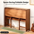 thumbnail image 4 of 41'' Bamboo Folding Desk with Bookshelf, Space-Saving Computer Desk, Mid Century Modern Foldable Study Table for Home Office, Bedroom, Small Spaces - Brown, 4 of 9