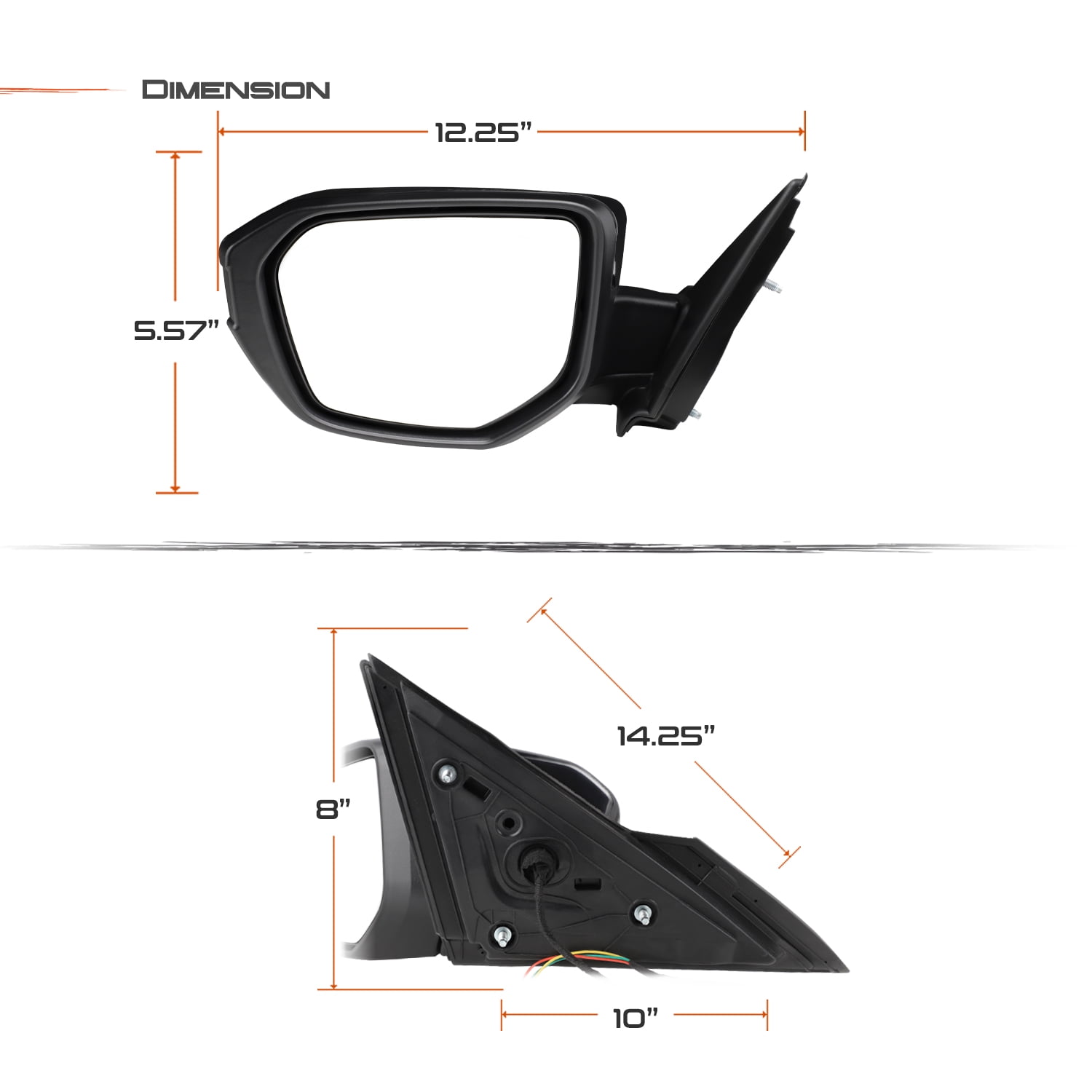 AKKON - Fit 2016 2017 2018 2019 2020 2021 Honda Civic Sedan Coupe Side Mirror Power Glass Manual Folding Driver Left Side Black