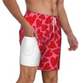 thumbnail image 3 of Balery Red Love Heart Mens Swim Trunks Swim Shorts for Men Quick Dry Inseam Beach Shorts with Compression Liner Pocket-3X-Large, 3 of 9