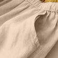 thumbnail image 6 of Fewfanhot Women's Skirts Cotton Linen Midi Skirt with Pockets Casual Flowy Swing Elastic High Waist A-Line Long Boho Skirts, 6 of 8