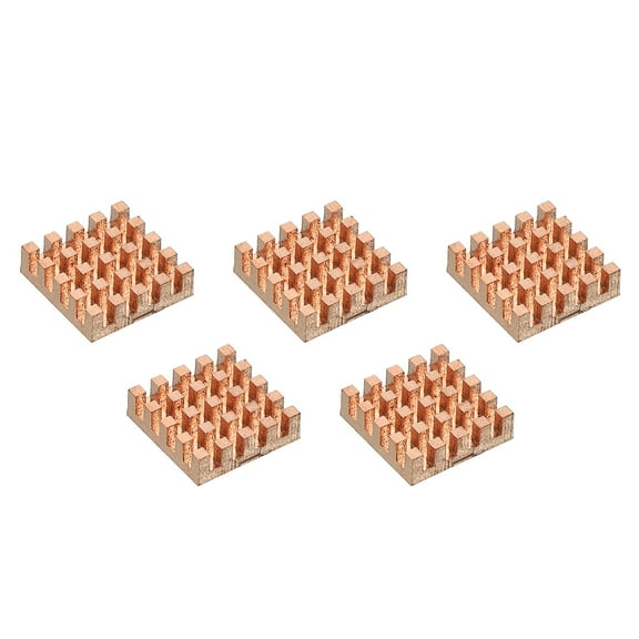 Uxcell Heatsink Kit Pure Copper 14x14x4mm for IC Chip MOS Memory Heat Dissipation with Thermal Pads Pack of 5