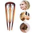 thumbnail image 3 of Unique Bargains 1 Pc Hair Pin U-shaped Hair Accessories 4.33"x1.57" Glossy Brown, 3 of 5