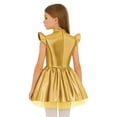 thumbnail image 2 of vastwit Kids Girls Shiny Metallic Dress Alien Inspired Holographic Flying Sleeve Sparkly Birthday Party Tutu Dress Gold 10, 2 of 5