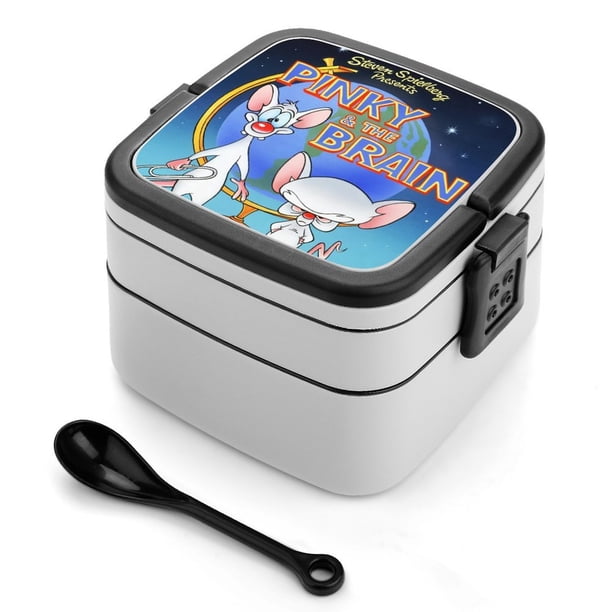 Pinky y Cerebro Fiambrera de Doble Capa, Contenedor de Almuerzo Portátil Apilable, Almacenamiento de Alimentos Hermético a Prueba de Fugas, 1000ml