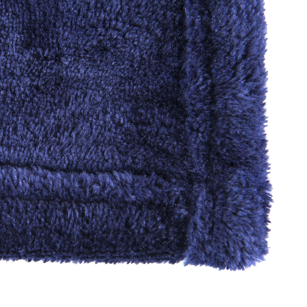 LANGRIA Cozy Flannel Blanket Throw for Adults Kids Home Outdoor Travel, Polyester Microfiber, Wrinkle Resistant, Anti-Fade, 87"x95″, Navy Blue