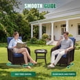 thumbnail image 4 of Sunmthink 6-Piece Patio Furniture Set, High Back Swivel Rocker Chairs with Thick Cushions, Wicker Rattan Outdoor Sectional Sofa with Ottoman, Blue, 4 of 7