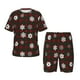 thumbnail image 1 of Balery Plaid Snowflakes Festive Conjunto de Pijama Infantil de Manga Corta con Estampado – Ropa de Dormir de Algodón Suave-Small, 1 of 6