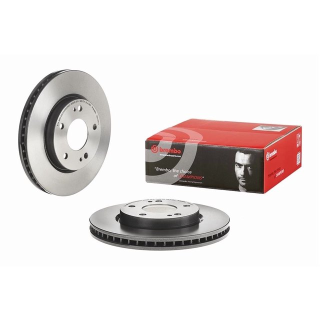 Brembo Brake Rotor 09A14811C02 Vented; One Piece Design; Wheel Bolt Pattern 5 x 114.3 Millimeter; 145.2 Millimeter Hat Inside Diameter; 69 Millimeter Hub Diameter; Gray Cast Iron; Single