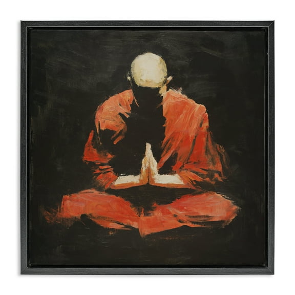 A Calm Within Meditation Black Floating Frame Canvas Art, 18 x 18, Made In USA