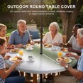 thumbnail image 3 of Round Outdoor Tablecloth with Umbrella Hole and Zipper, Gray Green Tablecloth with Elastic Waterproof, Modern Gradient Geometric Patio Table Covers for 55" - 60" Picnic Pool Tables, 3 of 9