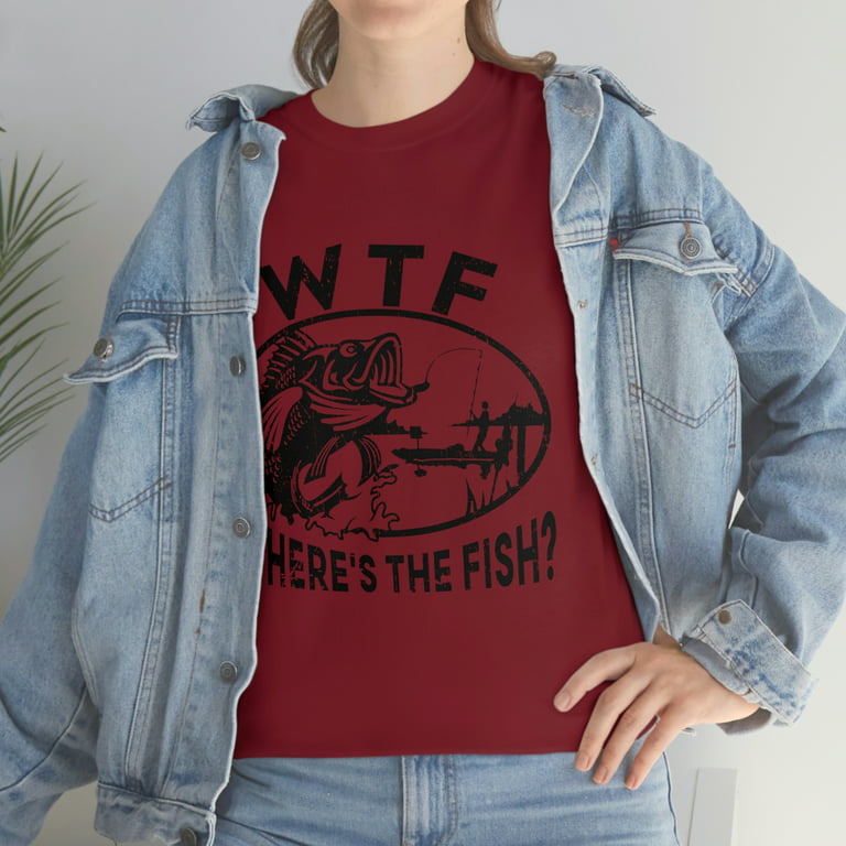 Familyloveshop LLC Fishing Tshirt, Men Fishing Shirt, Funny Men Shirts, WTF  Where Is The Fish Shirt, Graphic Tees, T-shirt for Men, Gift For Him