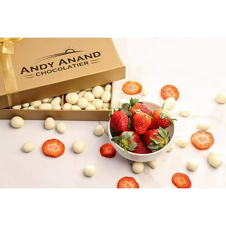 Andy Anand Special Gift Basket, Plush Teddy Bear with Premium Strawberry covered with Greek Yogurt Chocolate 1 lbs  For Birthday,