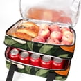 thumbnail image 5 of Tangerine Double Layered Insulated Refrigerated Lunch Bag with Two Compartments, Large Capacity, and Handheld Carry - 7.1x11.4x16.1 Inches, 5 of 6