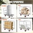 thumbnail image 4 of TROPOW Heavy Duty Steel Panel Cart Dolly, 2000 Lbs Capacity Drywall Dolly Lumber Truck Cart with 3 Side Handrails & 4 Swivel Casters, 36" L x 24" W x 33" H Platform Truck, 8 Holes, 4 of 7