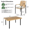 thumbnail image 6 of GO 7 Pieces Patio Dining Set, Outdoor Wicker Furniture Set, Plastic-wood Table Top with Umbrella Hole, Rattan Dining set for Backyard, Garden and Poolside,Beige Cushions, 6 of 22