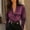 #8Purple, variant on Satin Breathable Stretch Top for Women Deep V Neck Long Sleeve Button Down Silk Shirt