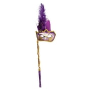 Way to Celebrate Mardi Gras Sequin Purple Stick Mask