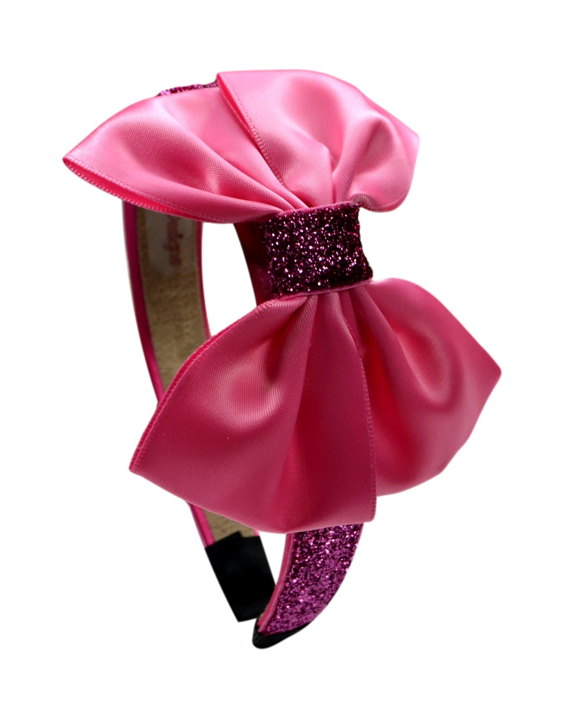 Sparkling Glitter Girls Satin Bow Arch Headband