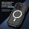 thumbnail image 4 of Y4O For iPhone 14 Pro Max Magnetic Case Aluminum Alloy + Silicone n5e + PC Clear Phone Cover - Silve, 4 of 5