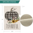 thumbnail image 2 of AVOIN Thankful Watercolor Buffalo Plaid Pumpkin Garden Flag Vertical Double Sized, Fall Thanksgiving Harvest Rustic Yard Outdoor Decoration 12.5 x 18 Inch, 2 of 7