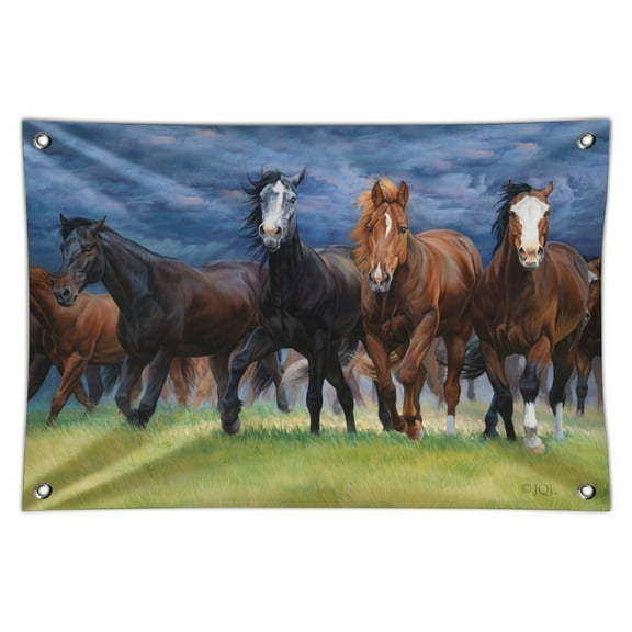 Horses Ahead of the Storm Front Home Business Office Sign