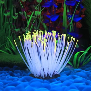 Kadlawus Luminous Anemone for Aquarium, Glowing Silicone Fish Tank Decoration, Simulation Coral Reef Scenery for Saltwater and Freshwater Tanks
