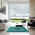 thumbnail image 7 of Ahgly Company Machine Washable Indoor Rectangle Industrial Modern Teal Green Area Rugs, 7' x 10', 7 of 7