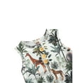 thumbnail image 3 of Qiylii Baby Animal Tree Print Romper Sleeveless Button Front Bodysuit, 3 of 5